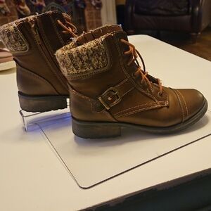 Madden Girl Brown Kids Boots with Knit Cuff